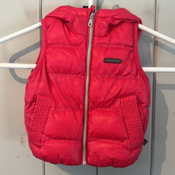 🔥5/$20🔥 Souris Mini Puffer Vest With Hood Toddler Girl’s Size 12 months *Pink* - Picture 4 of 9